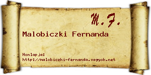 Malobiczki Fernanda névjegykártya